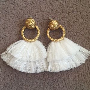 For love and lemons tassel earrings white gold New